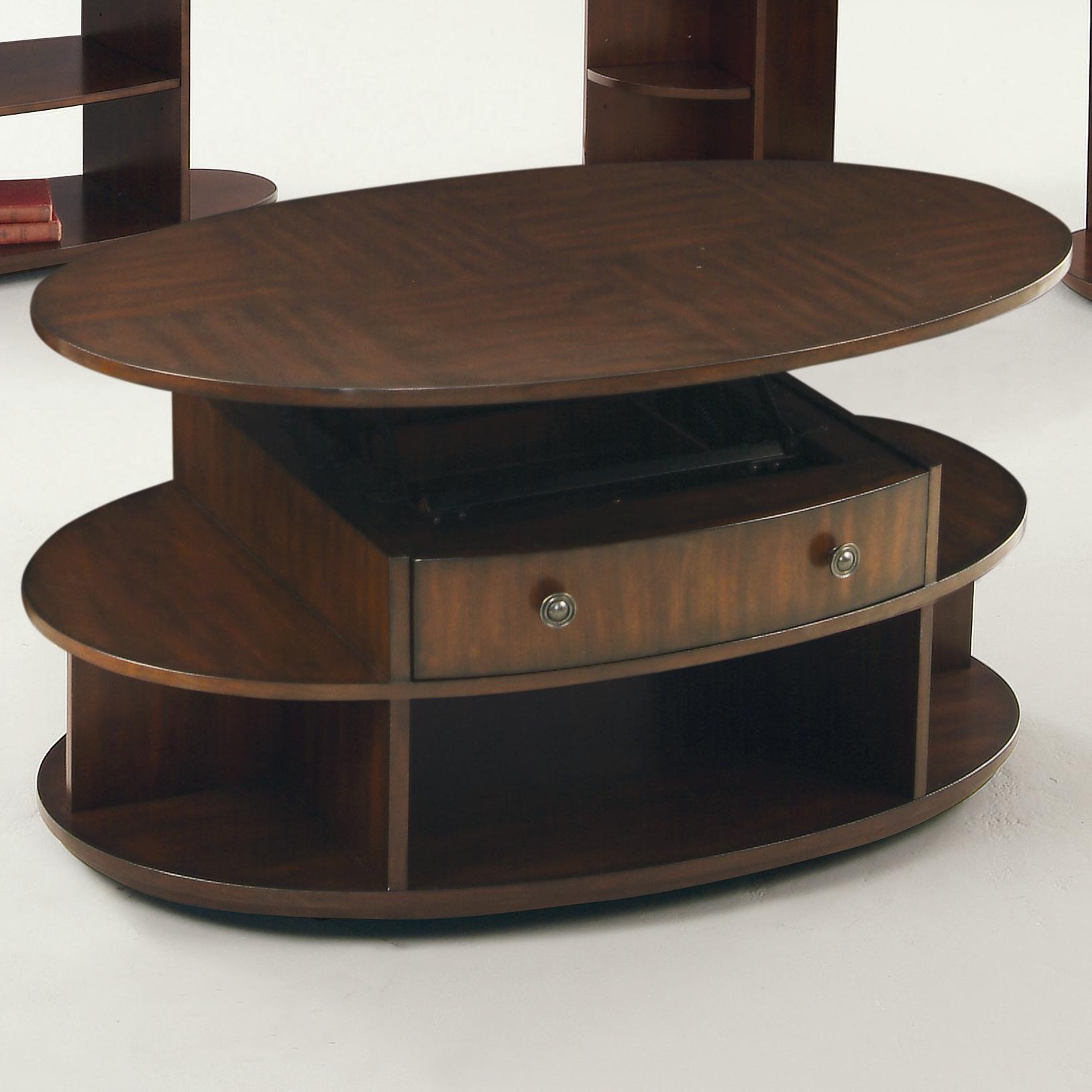 Progressive Furniture Metropolitan Oval Castered LiftTop Cocktail